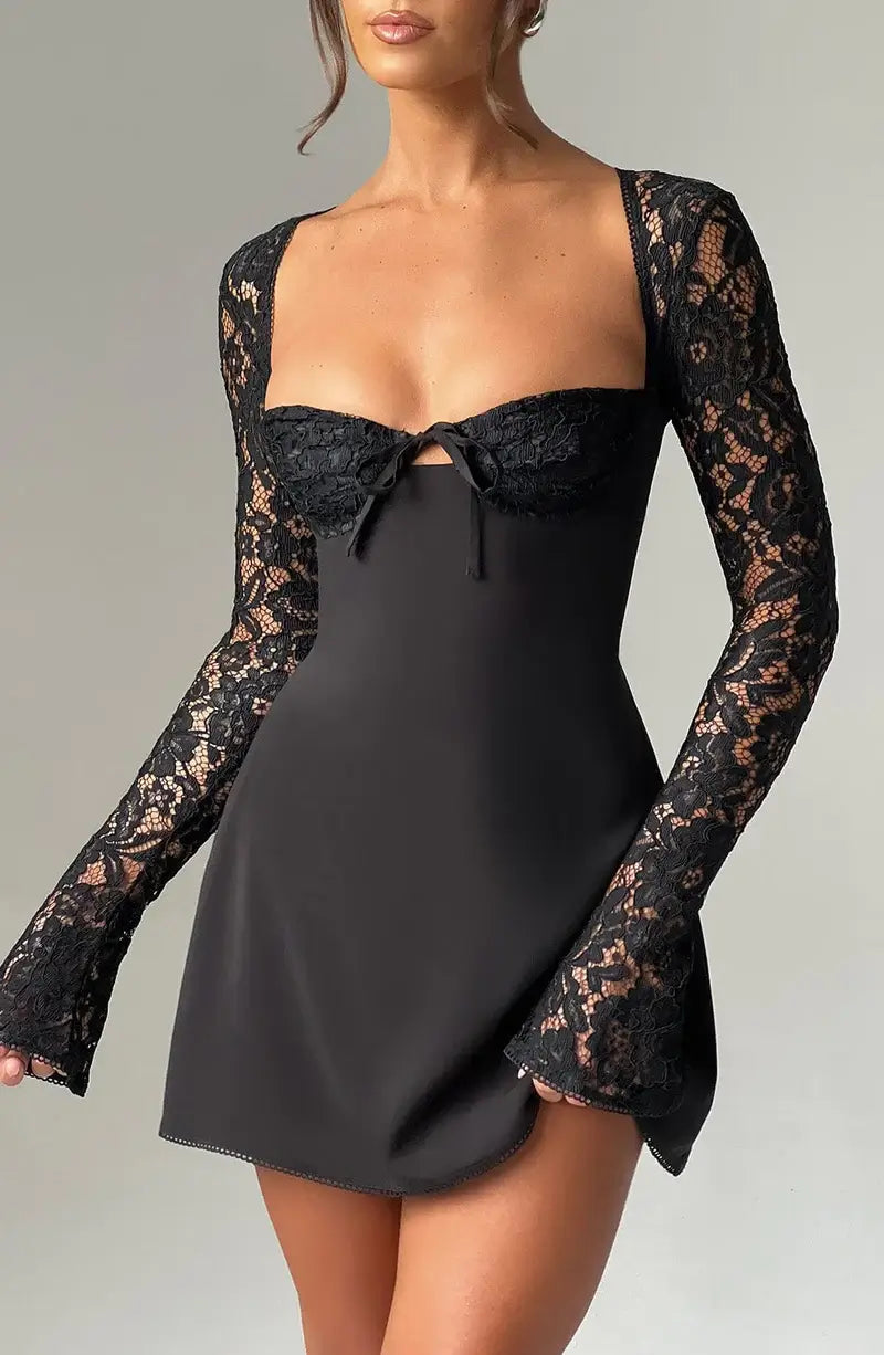 Flora™ | Mini vestido con detalles de encaje